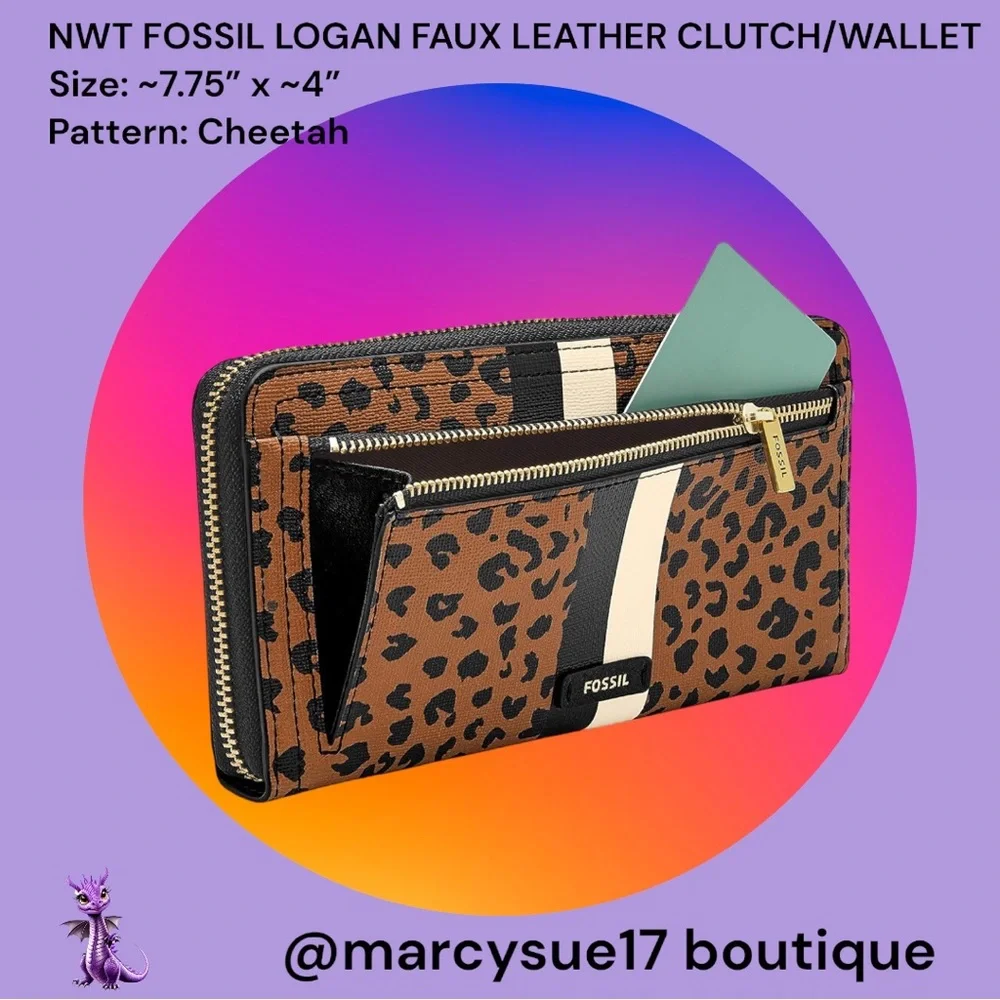 🆕 NWT FOSSIL LOGAN FAUX LEATHER CLUTCH/WALLET ‼️ FINAL PRICE ‼️